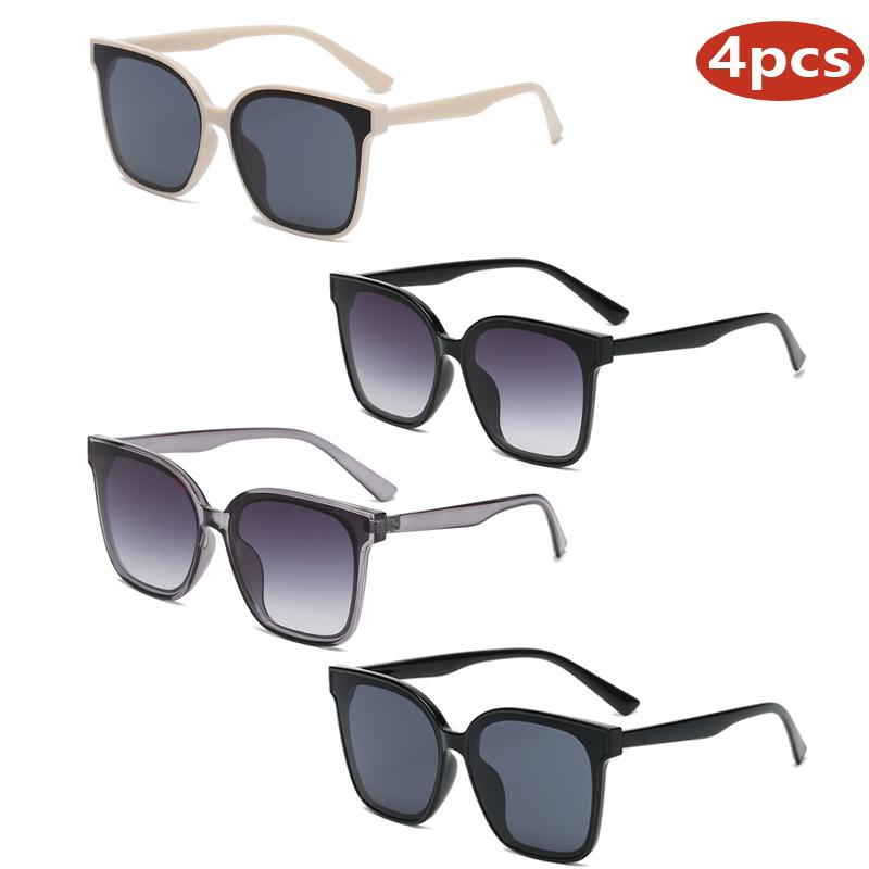 4pcs New Luxury Sunglasses Women High Quality Oversize Sports Sunglasses Women Classic Square Shades Glasses Women Men UV400