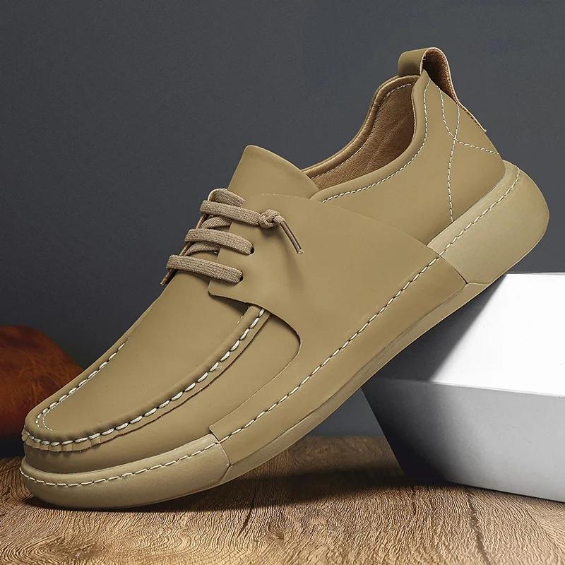 Genuine Leather Men's Casual Shoe High Quality Walking Shoes Fashion Male Original Sneakers Lightweight Handmade Driving Shoes