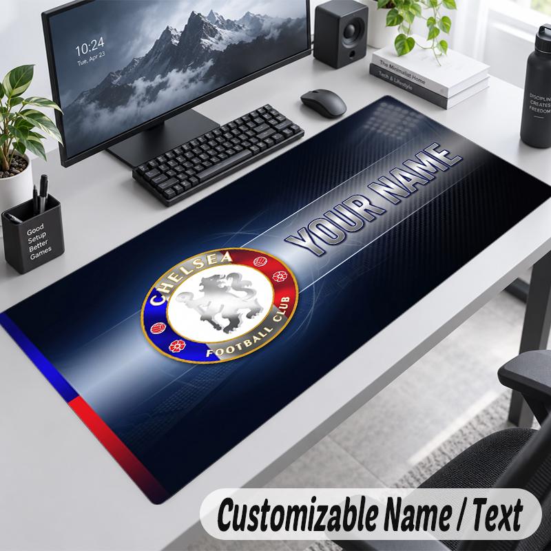 Custom Name Text Mouse Pad Chelsea FC Personalized Desk Pad For Work And Gaming