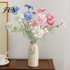 Artificial Plants for Still Life Scabious Flowers with Bendable Long Stems, Realistic Faux Decorative Table Centerpieces Flower Vase Centerpiece