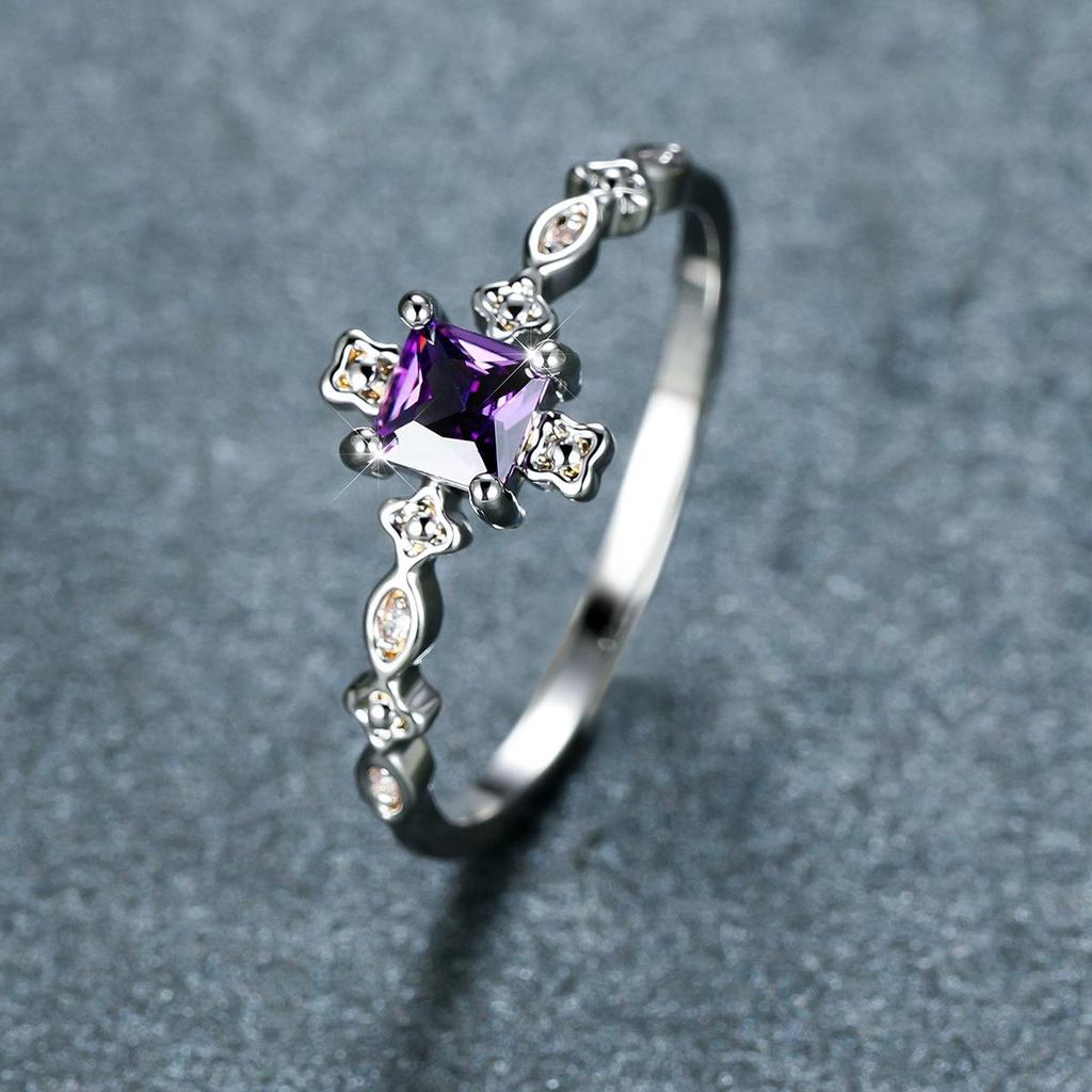 Chic Blue Topaz & Diamond Ring - European & American Style