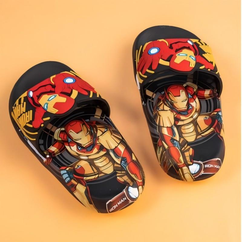 Kids Slippers for Boys Summer Beach Indoor Slippers Cartoon Spiderman Home Soft Non-Slip Children Slippers Garden Shoes