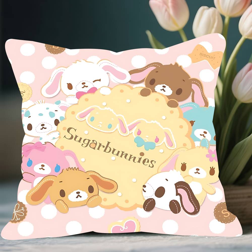 Anime S-sugarbunnies Kuddfodral Avtagbart Tvättbart Kuddfodral – Mjukt Linne för Alla Årstider