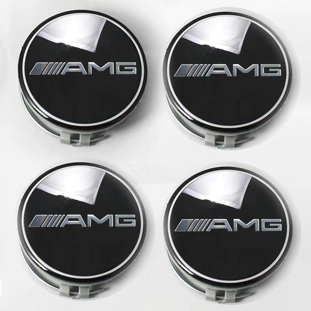 Mercedes-Benz Gold Brabus Wheel Center Caps for C, E, S, GLA-Class Models