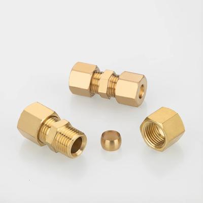 OD 4 6 8 10 12 15-42mm 3/16" 1/4" 5/16" 3/8" 1/2" Tube Compression Union Brass Pipe Fitting Connector Home Garden Oil Water Fuel
