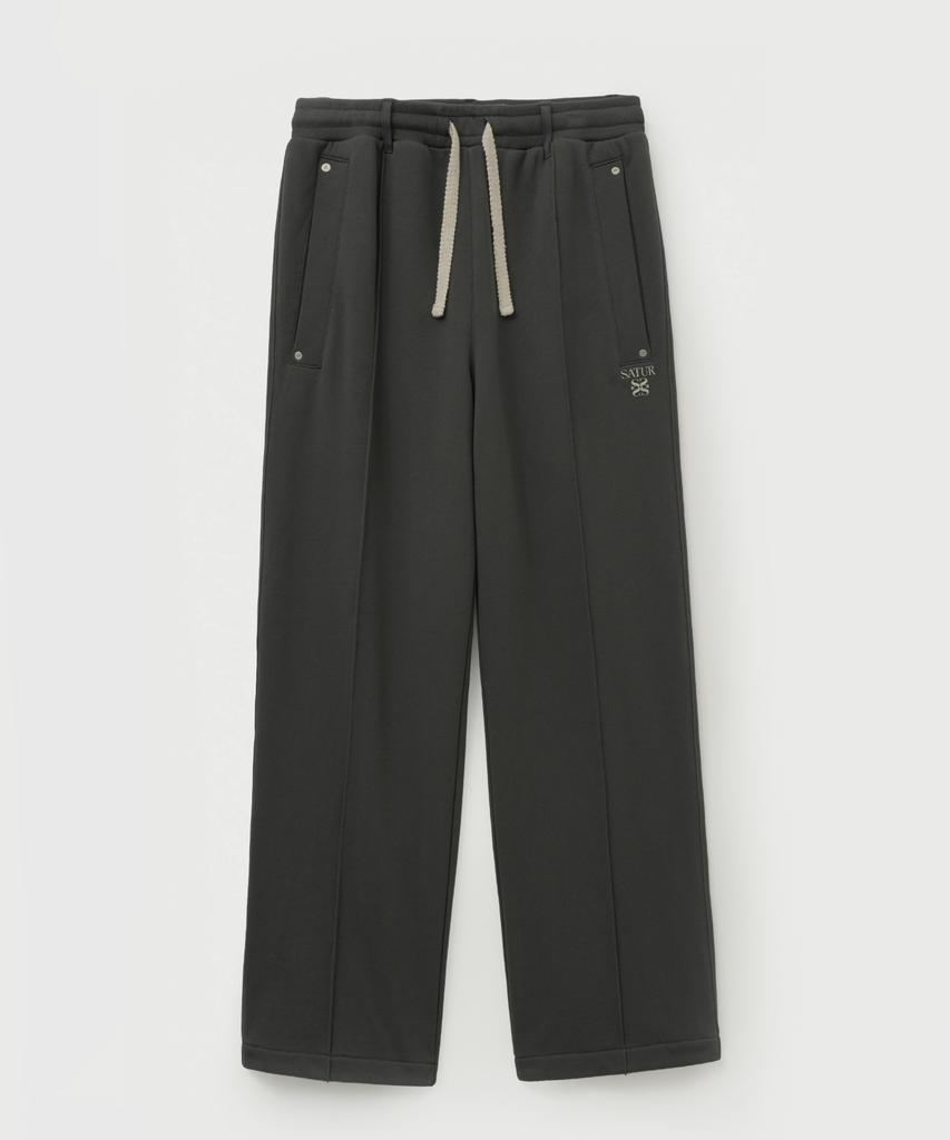 Seteo Cotton Elastic Waist Sweatpants Charcoal