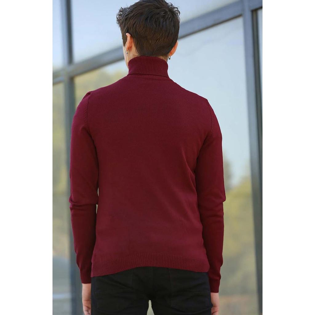 Buy Turtleneck Burgundy Men’s Sweater at affordable prices — free