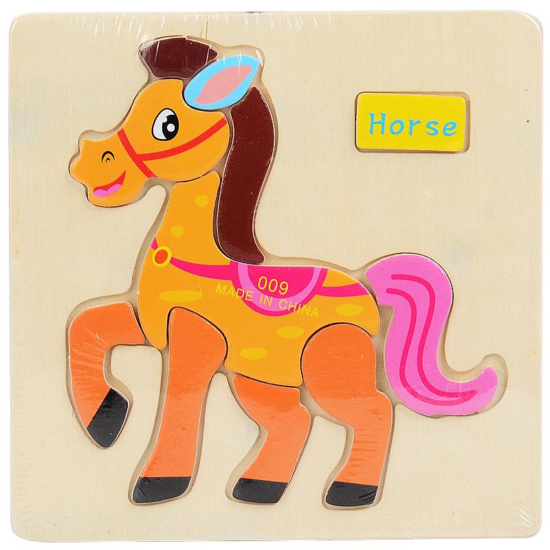 Hot Sale 9 Slice Kids Puzzle Toy Animals And Vehicle Wooden Puzzles Jigsaw Educational Baby Learning Toys For Children Gift