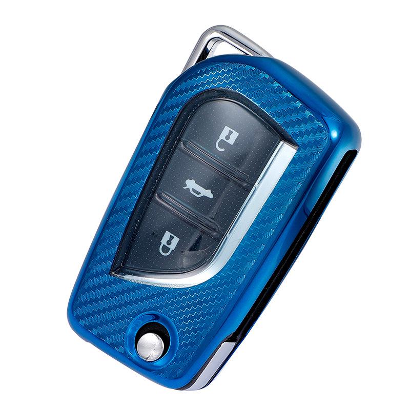 Toyota RAV4 2020 Key Case: Carbon Fiber Full Coverage with Personalized Shell & Buckle
