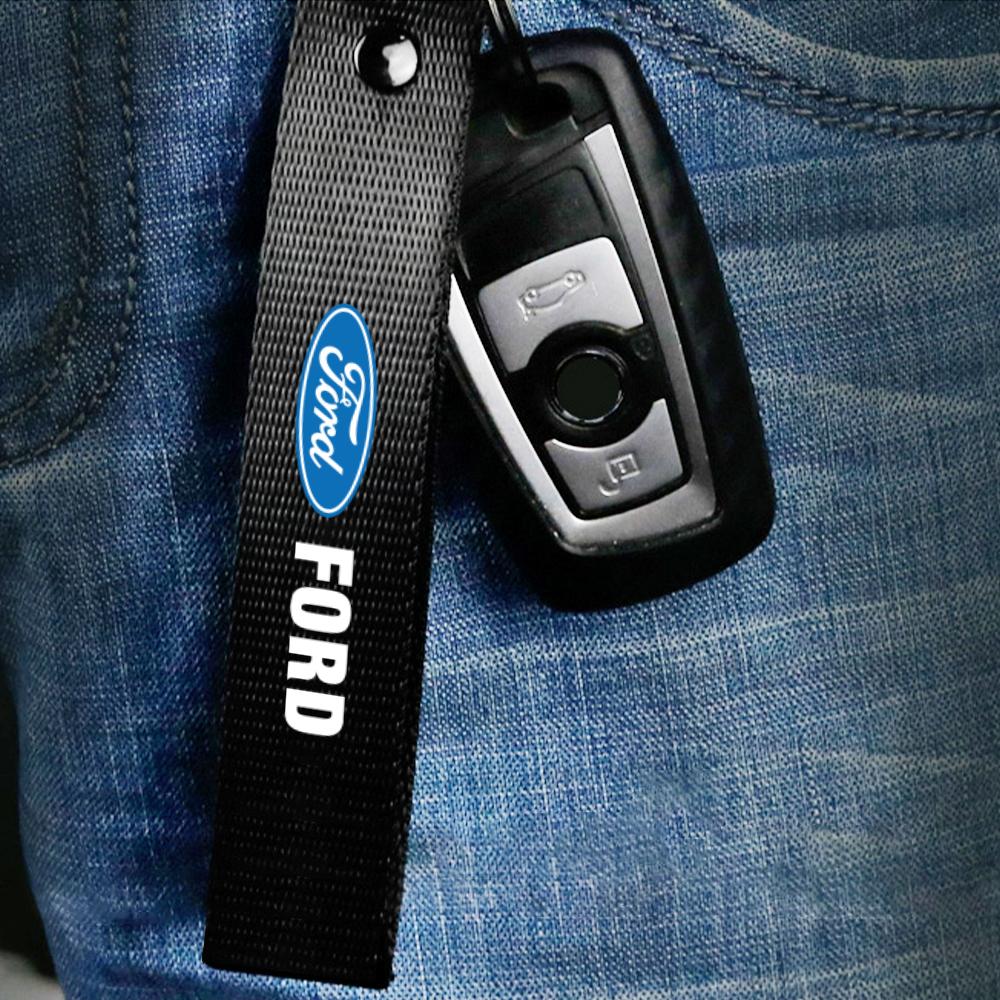 AAAMQ1 For Ford Focus Mustang Ranger Fusion Mondeo Kuga ST Car Styling Keychain Strap Key Holder Lanyard Decoration Auto Accessories