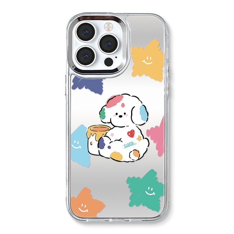 

Силиконовый чехол Zhitai Cartoon для iPhone 12, 14Pro, 15, 16Pro с зеркалом «три в одном» iPhone 7/8