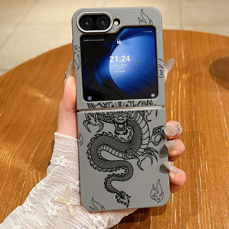 Leather Texture TPU Snake Graphic Magnetic Case For Magsafe For Samsung Galaxy Z Flip 5 4 6 3 5G Flip4 Flip5 Flip6 Folding Cover