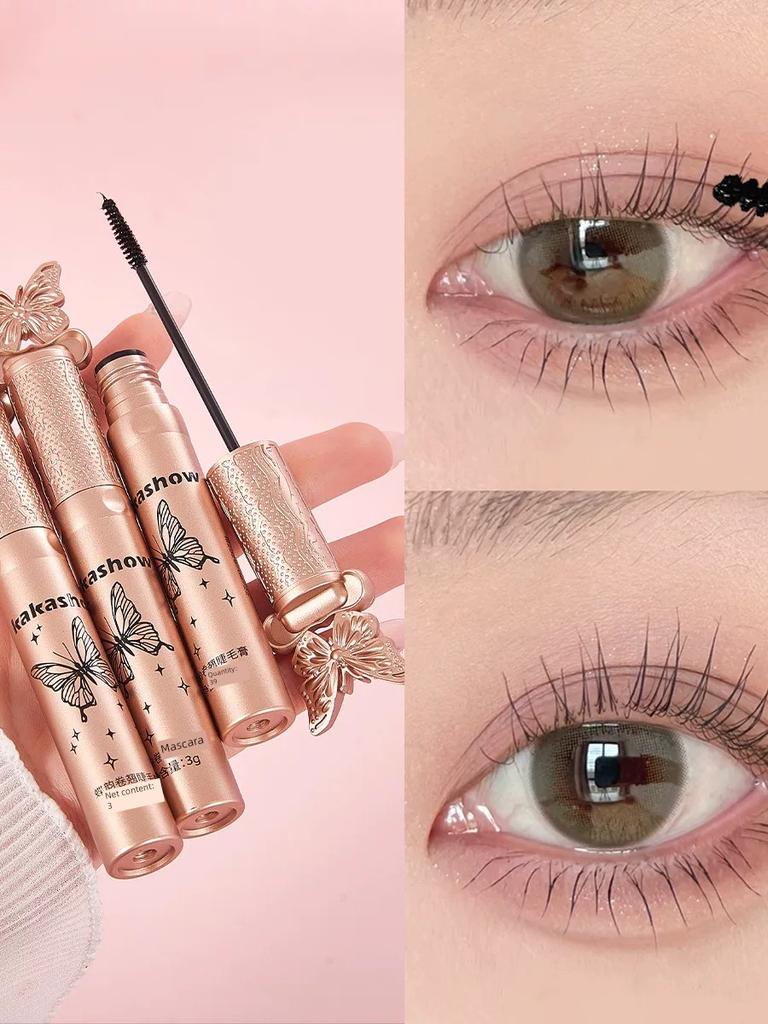 Butterfly-Inspired Ultra-Fine Mascara for Long, Natural, Thick, and Curled Lashes, Long-Lasting, Waterproof, Sweat-Proof, and Smudge-Proof