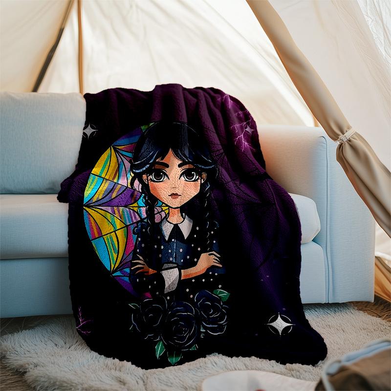 Wednesday Addams3 printed throw blanket—lightweight,soft,warm;versatile blanket for all seasons—perfect as &air-conditioning throw,nap blanket