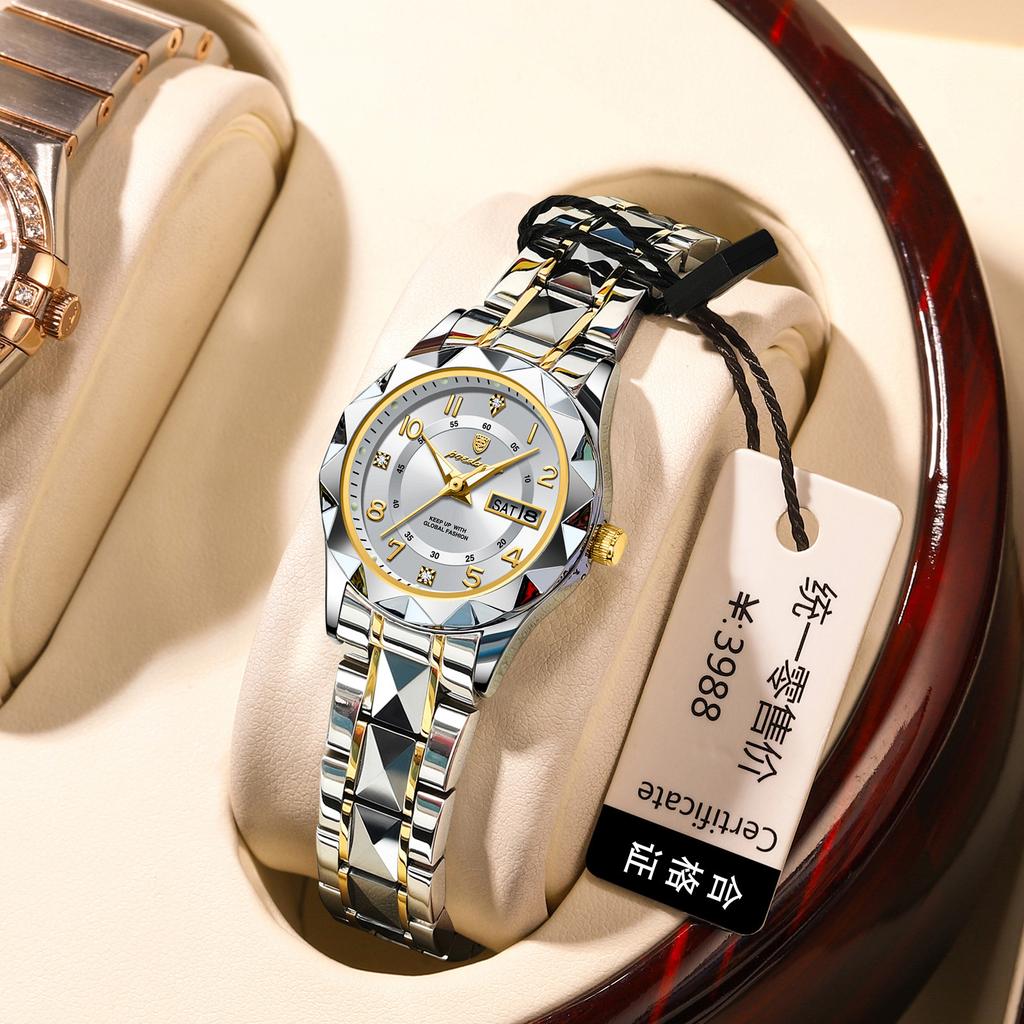 Waterproof Luminous Double Calendar Ladies Watch Quartz Watch