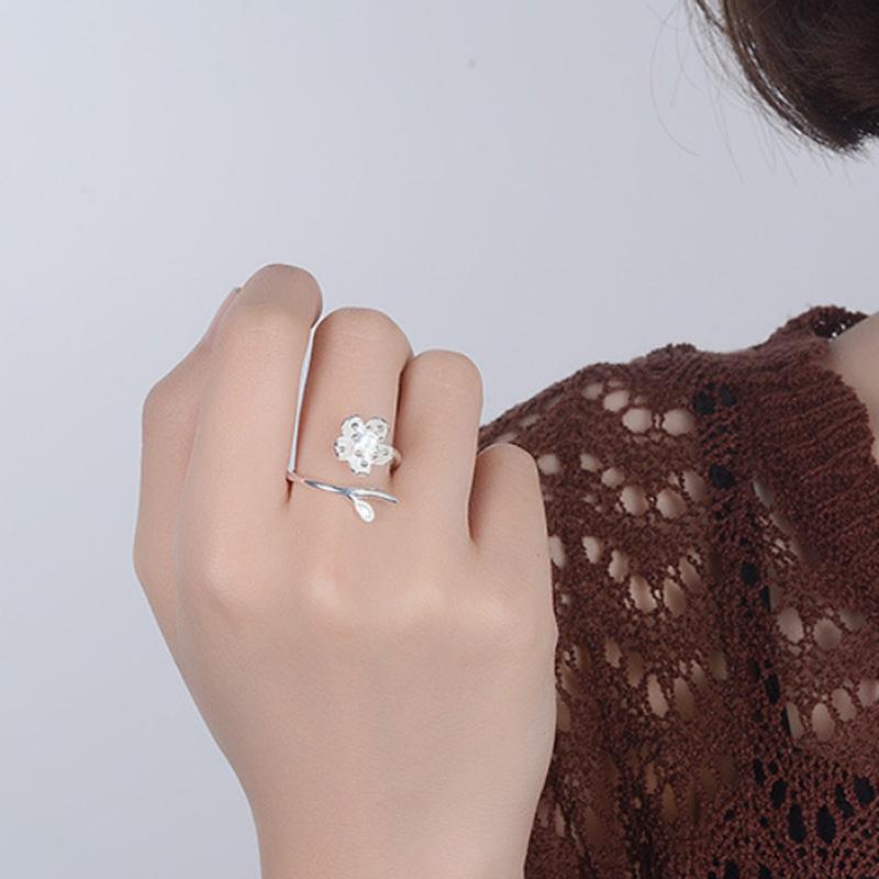 925 Sterling Silver Ring Flowers Zircon High Quality For Women Wedding Fine Jewelry Accessories Party Gifts
