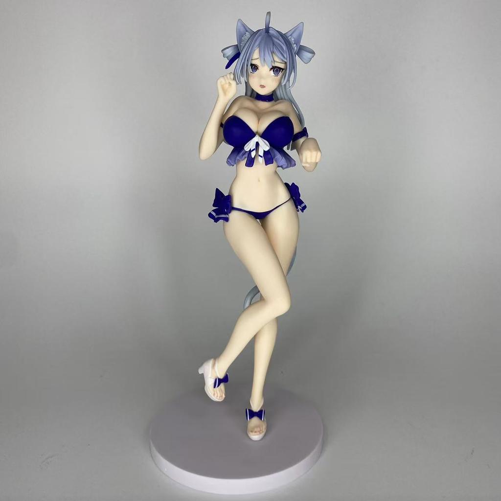 28cm Koikoi Chou Mocha Sexy Anime Figure Chou Cinnamon Swimsuit Action Figure Cat Girl Figurine Adult Collectible Model Doll Toy