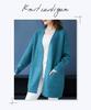 Elixio Long Knit Warm and Thick Ribbed Perfect for Fall and Winter Women's Cardigan, Fluffy, V-Neck Cardigan, Mid-Length, Knit, (JP, Alphabet, XL,