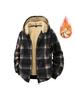 Men's 2025 Fleece-Lined Plaid Hooded Jacket – Warm, European Size, Casual Outdoor Sportwear