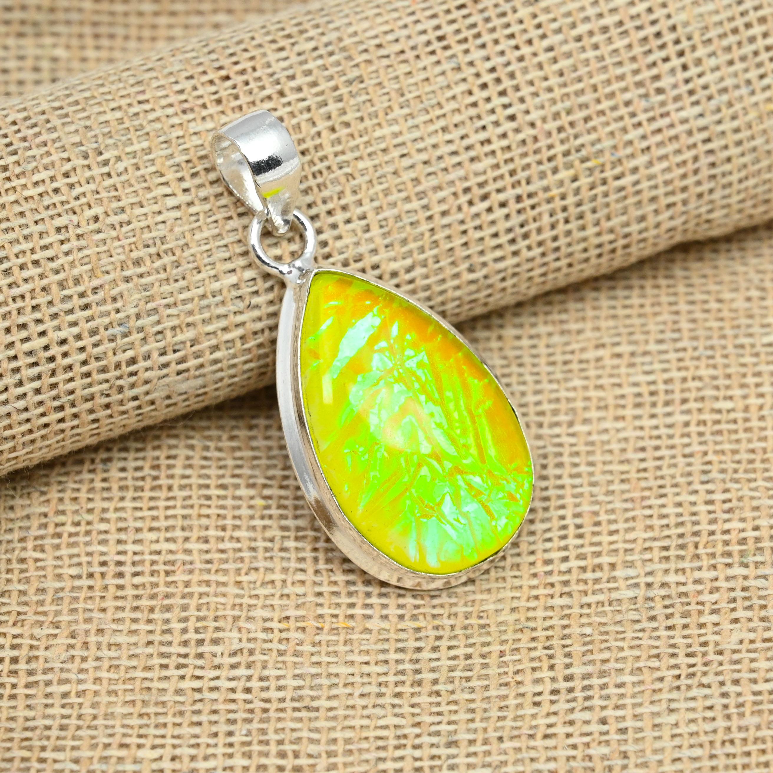 

Желтый тройной опал, драгоценный камень, стерлинговое серебро 925 пробы, великолепные подвески ручной работы, ювелирные изделия 1.57 Inches жёлтый