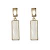 Rectangular Shell Earrings with Versatile Temperament, Personalized Earrings That Highlight The Face, Slim Earrings for Women, Fashionable Commuting