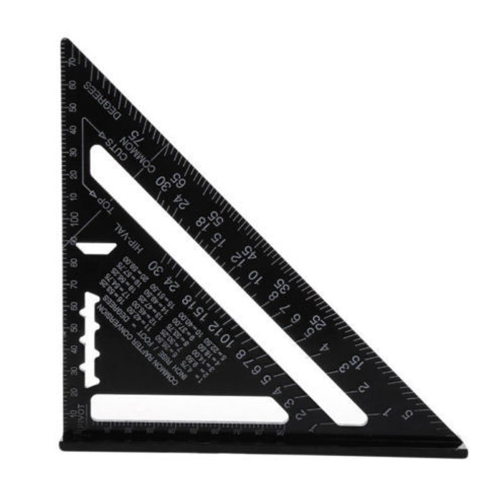 מד זווית משולש מאלומיניום 7"/12" מד זוויתי זווית ישרה למדידת עץ כלי עבודה ידני
