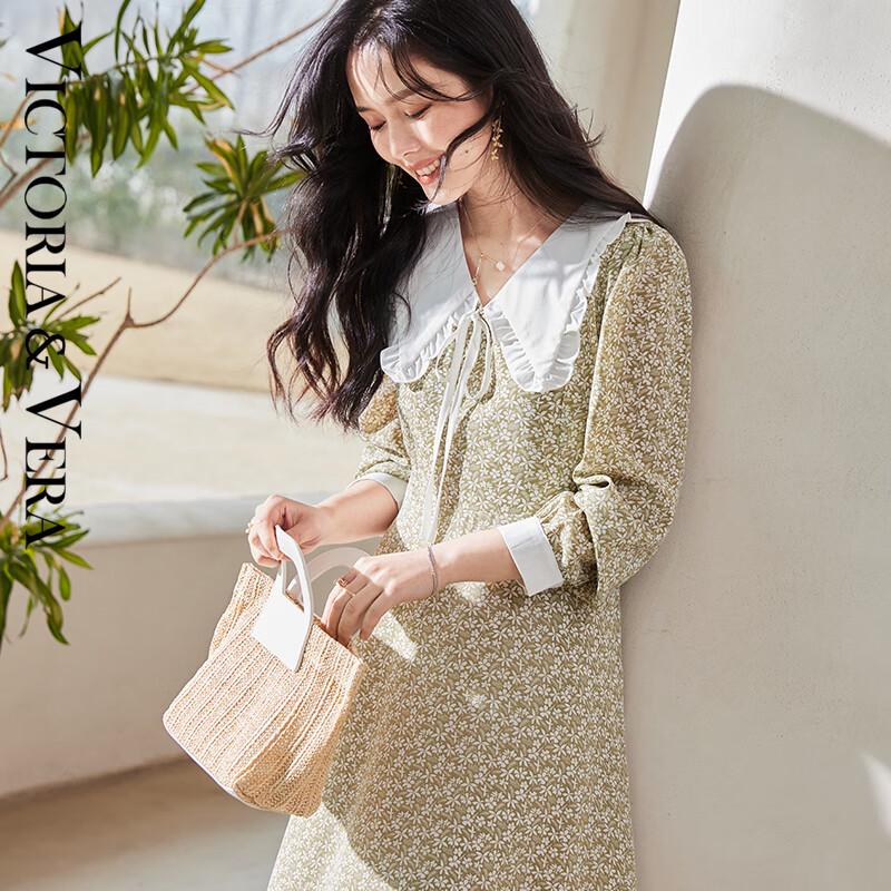 

VICTORIA&VERA Floral Doll Collar Long Sleeve Dress S