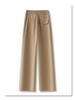 Khaki High-Waist Slimming Wide-Leg Pants - Spring 2025: Stylish Draping Casual Fit