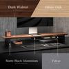 amesoba Wooden Monitor Shelf Walnut Stand/Desk (Dark Top/Black Components)