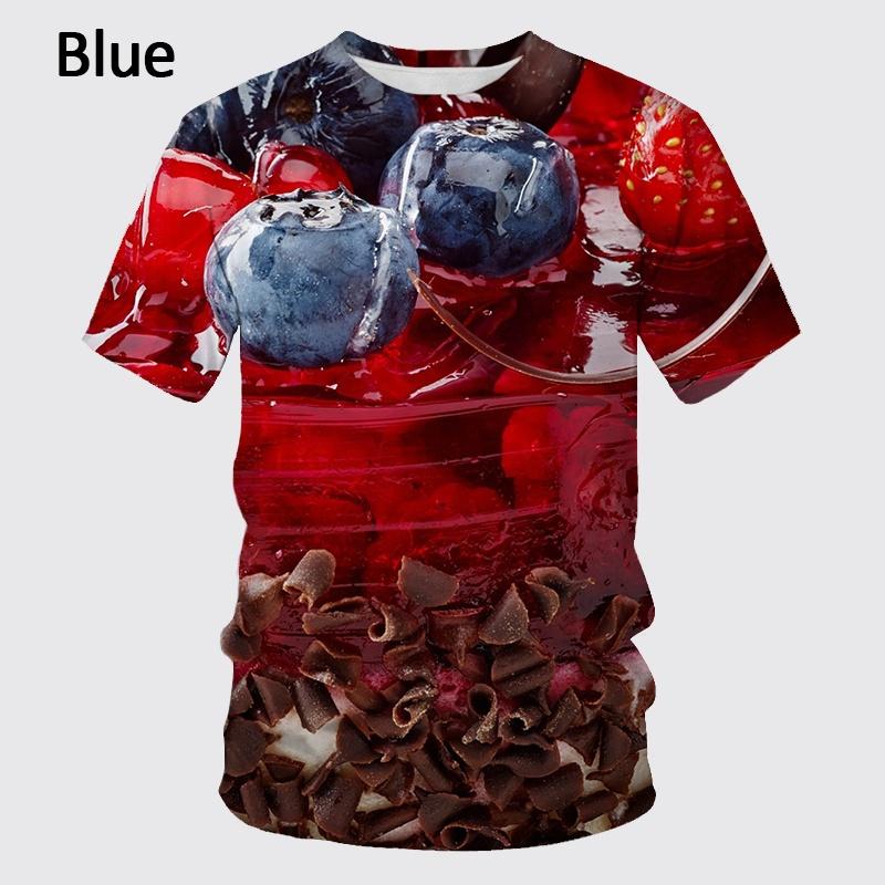 Sweetie Cherry Cake Graphic T Shirt For Men Clothing Unisex 3D Print Fruit