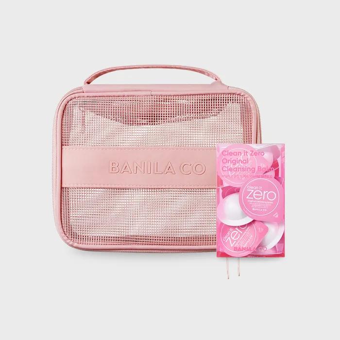 [SET] Pink Square Travel Pouch + Cleansing Balm Travel Kit (3mlx16)
