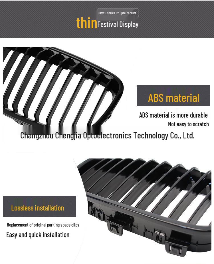 Gloss Black Single Line Kidney Grille for BMW 1 Series F20/F21 (2011-2014)