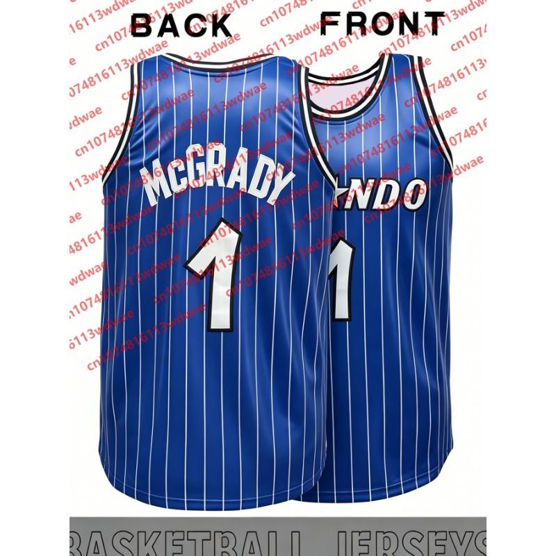 2026 Shaquille O'Neal 32 Maglia da Basket a Righe Uomo Senza Maniche Retro Fan Sportiva McGrady 1 Canotta Streetwear Uniforme Bambino