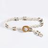 Bohemian Wax Rope Woven Ethnic Style Handcrafted Wooden Bead Women's Waist Belt, Casual Vacation Style Exquisite Square Wood Buckle Waist Rope