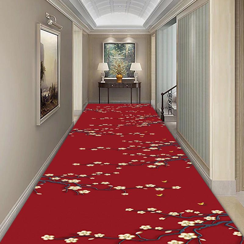 Chinese Style Carpet Simple Printing Floor Mats Hotel Corridors Carpets Passageways Cuttable Carpets