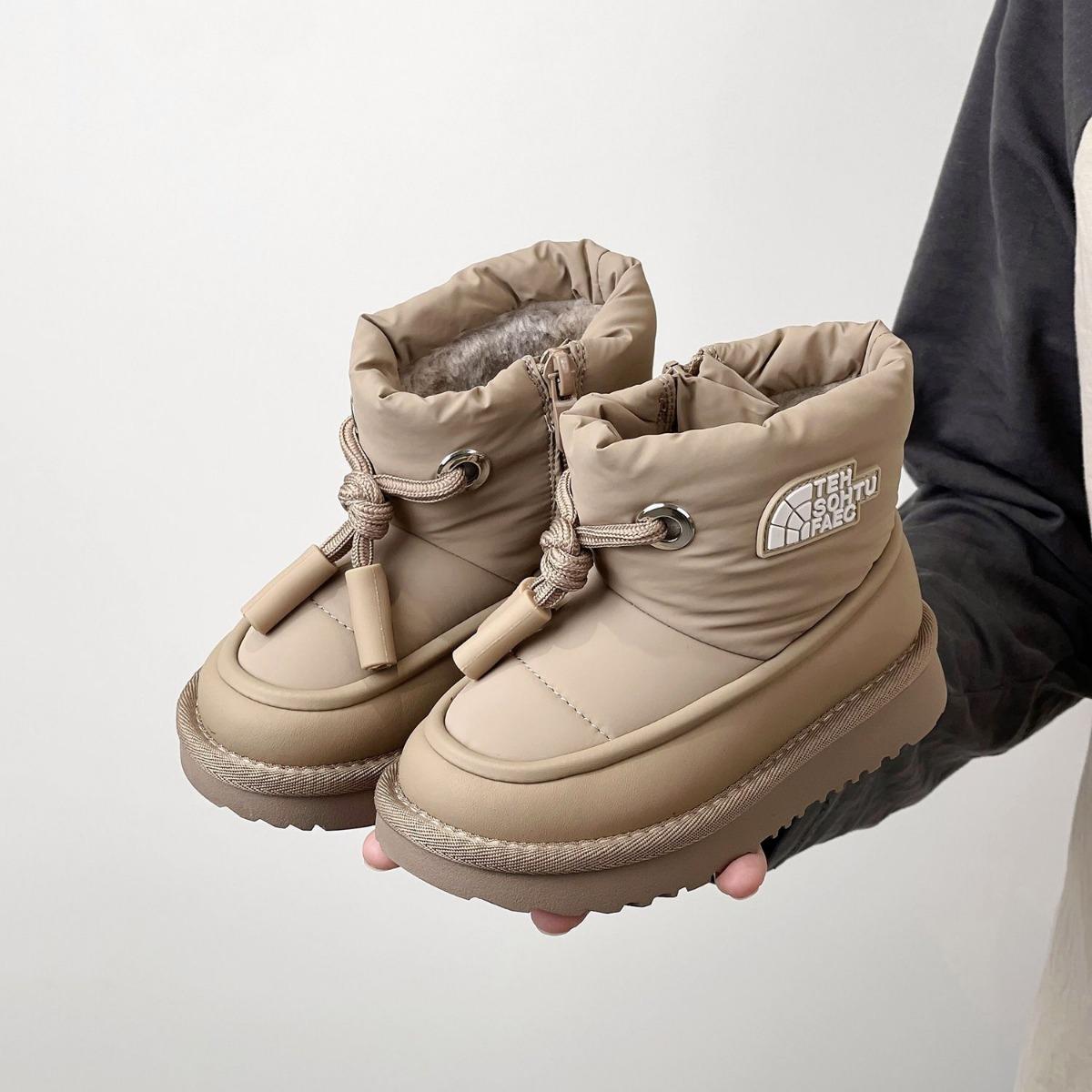 

Детские, Зимние ботинки, Нескользящая обувь, Водонепроницаемые хлопковые ботинки, Замшевая обувь, Утепленные, Теплые ботинки 36 хаки