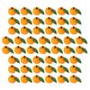 50Pcs/Pack Realistic Artificial Orange with Leaf Simulation Orange Fruit Model for Home Party Decoration Basket Display