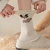 Thick and Warm Wool Socks for Autumn and Winter, Cute Cartoon Dot Yarn Mid-calf Socks, and Long Socks for A Little Girl Puppy