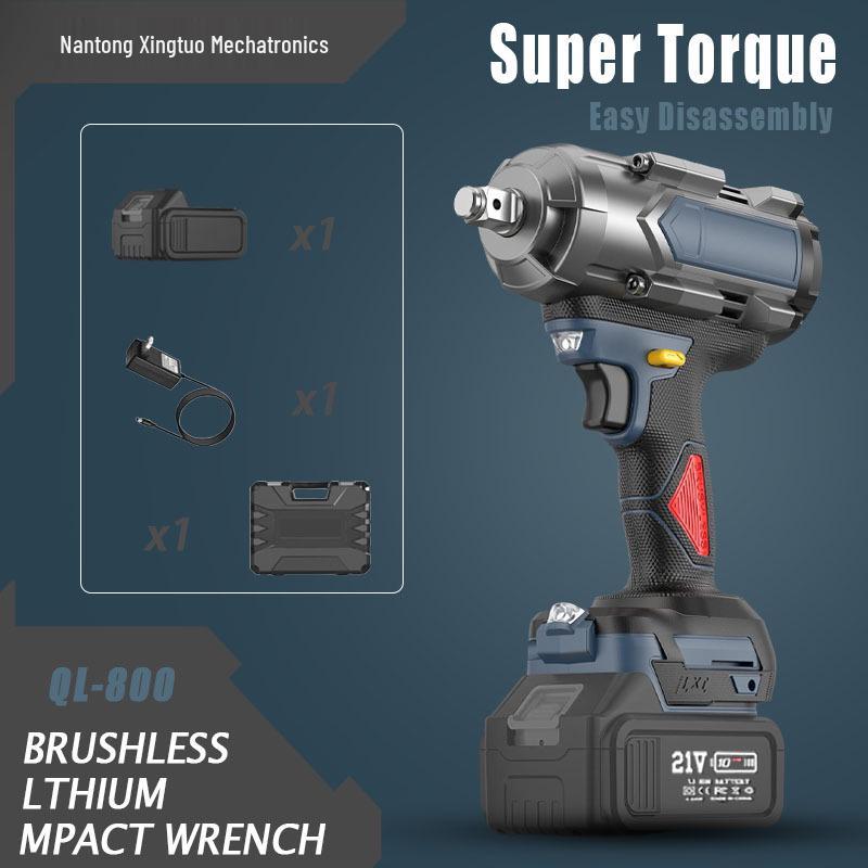 800Nm Brushless 21V Lithium-Ion Impact Wrench for Auto Repair & Woodworking