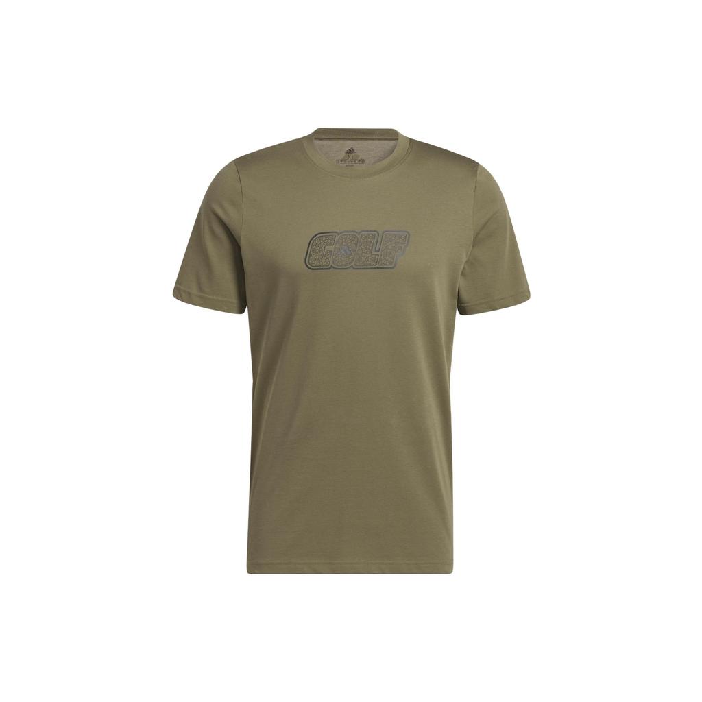 Adidas Embroidered Letter Crew Neck Sports Tee Men Tops Rock-Olive-Green HR7987