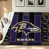 Koc flanelowy z nadrukiem Baltimore Ravens Wysokiej jakości Ciepły Komfortowy Pokrowiec na wszystkie pory roku Idealny na prezenty Wystrój domu