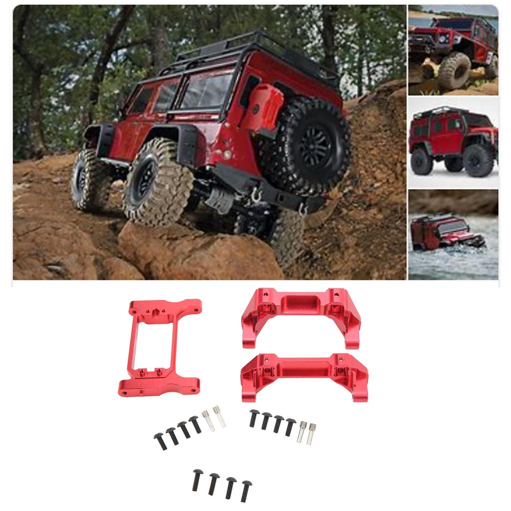 RC Front Rear Bumper Mount Servo Mount Set Aluminum Alloy Bumper Mount Servo Mount for   1Celsius10 RC Crawler Car