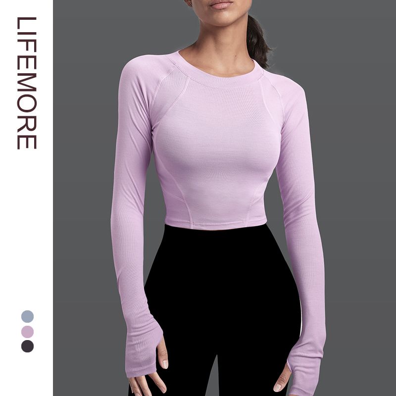 

Supaitao Облегающая спортивная футболка Быстросохнущая женская одежда для йоги Silver pink purple S