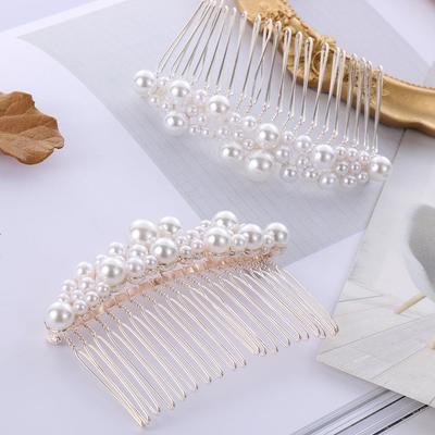 1 PC Women Haircomb Jewelry Handmade Pearl Hairpin Bride Barrette Bridal Headpiece Hairwear
