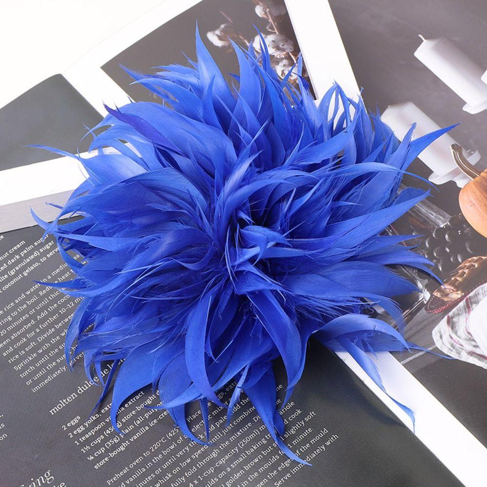 Pluma Pluma Flor DIY Broches de Corsage de Plumas Elegantes Pines de Solapa de Flores Aniversario