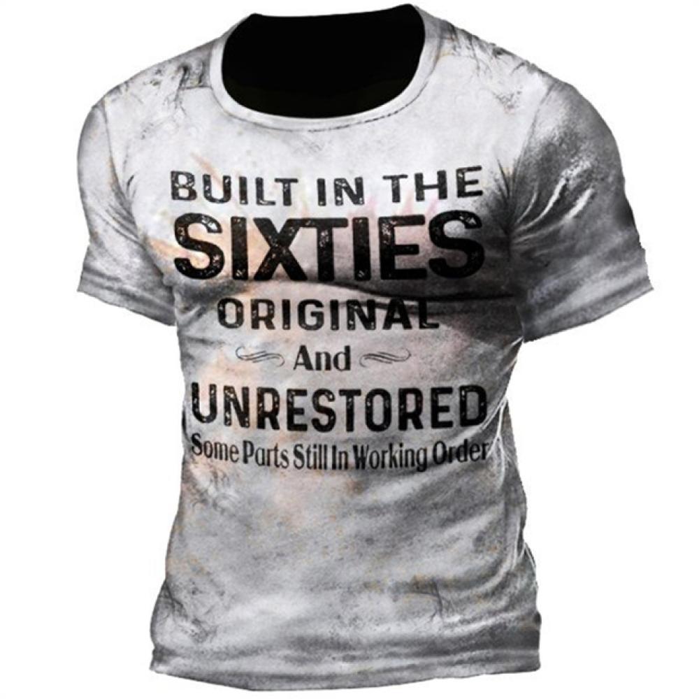 Vintage trička pro muže 3D tisk Klasické Eu/Us Pánské tričko Street volné 6xl Top tričko Pánské oblečení oversize Pánské košile