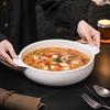 ZISIZ Ceramic Double-Handle Soup Noodle Bowl