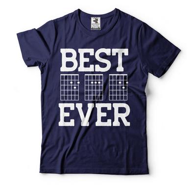Best Dad Ever TShirt Guitar Chord T-Shirt Mens Guitarist Dad Tee Fathers Day Tee