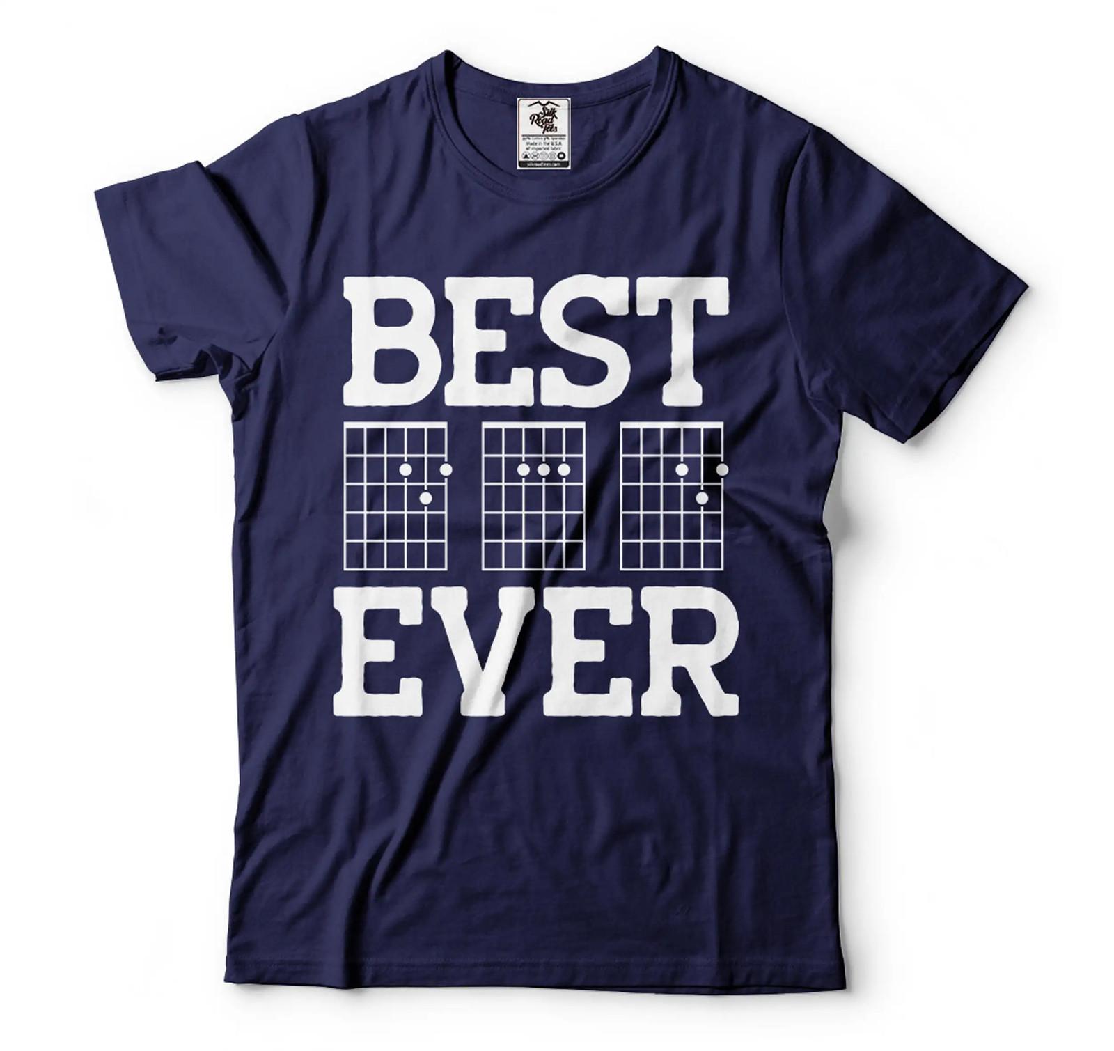 Best Dad Ever TShirt Guitar Chord T-Shirt Mens Guitarist Dad Tee Fathers Day Tee S