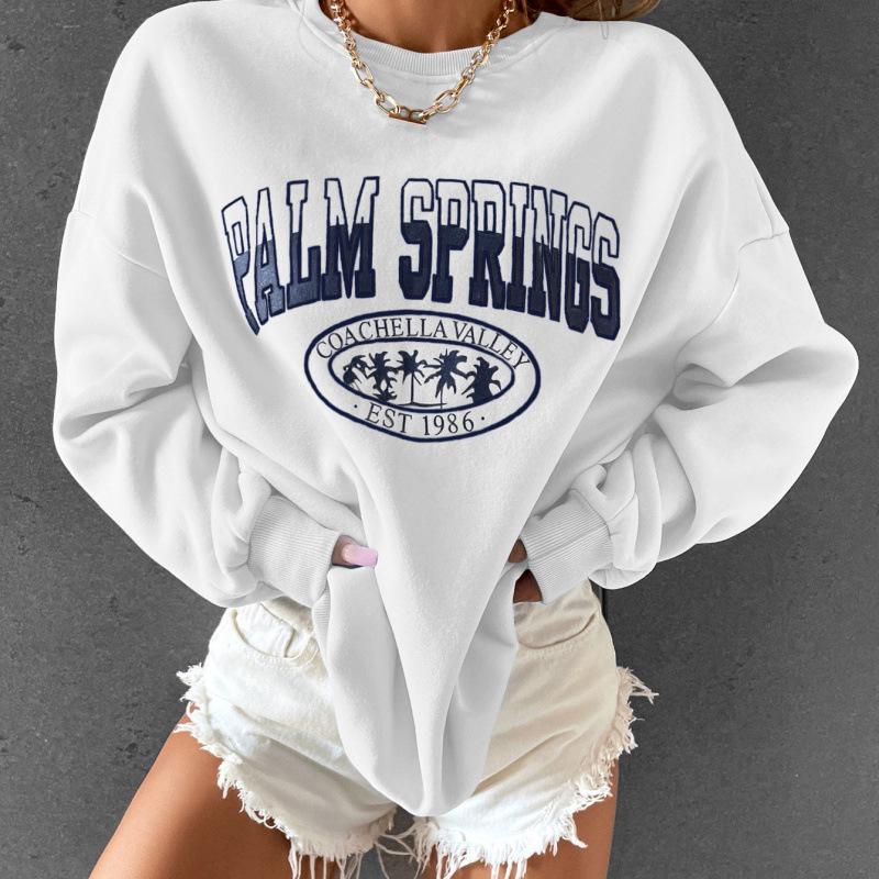 Spring Letter Print Women's Hoodie - Fashion Casual Top for Spring and Autumn